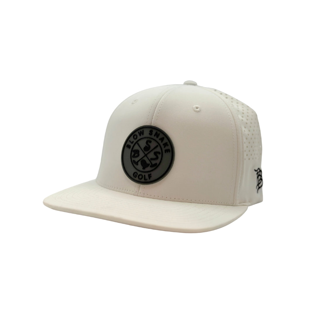 BlowSnake flex-fit white hat