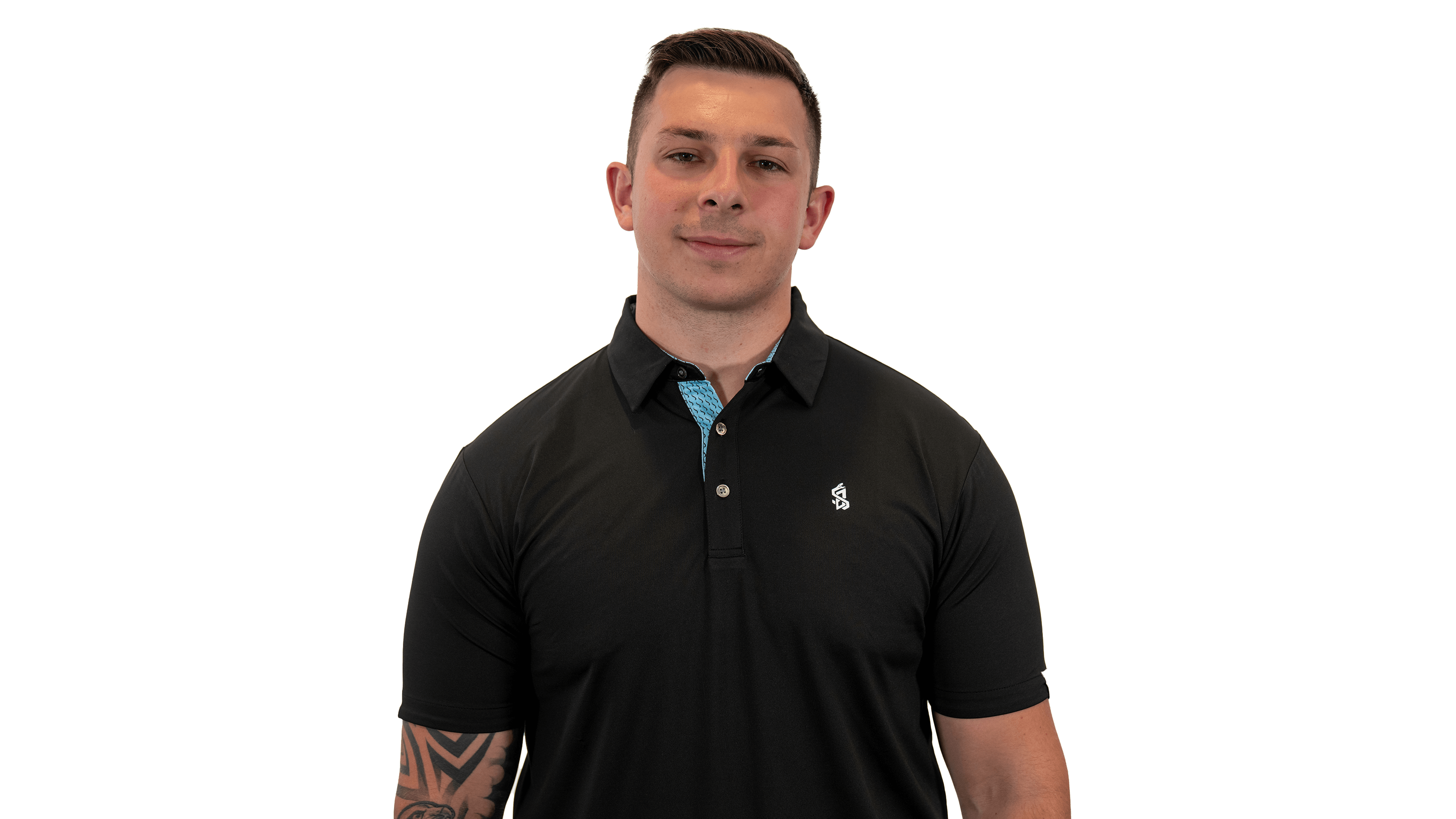 black collared blowsnake golf shirt