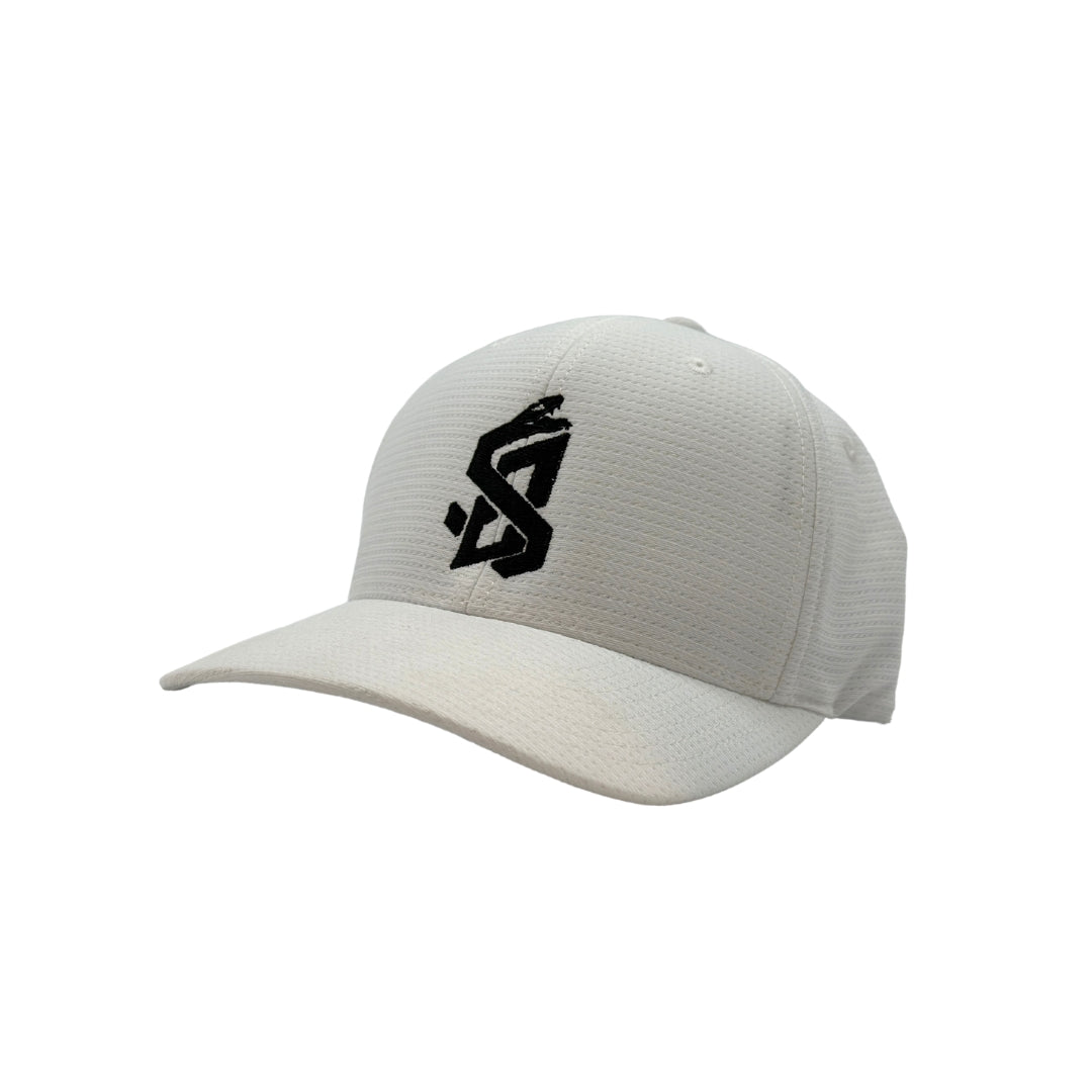 BlowSnake flex fit white golf hat