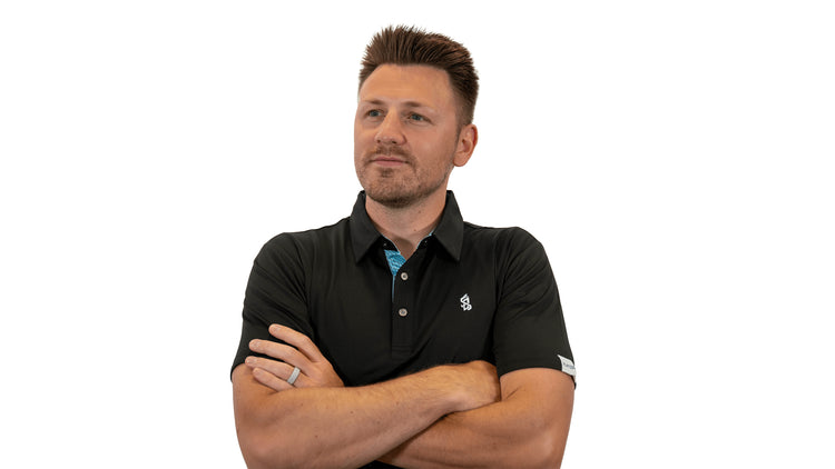 black collared blowsnake golf shirt