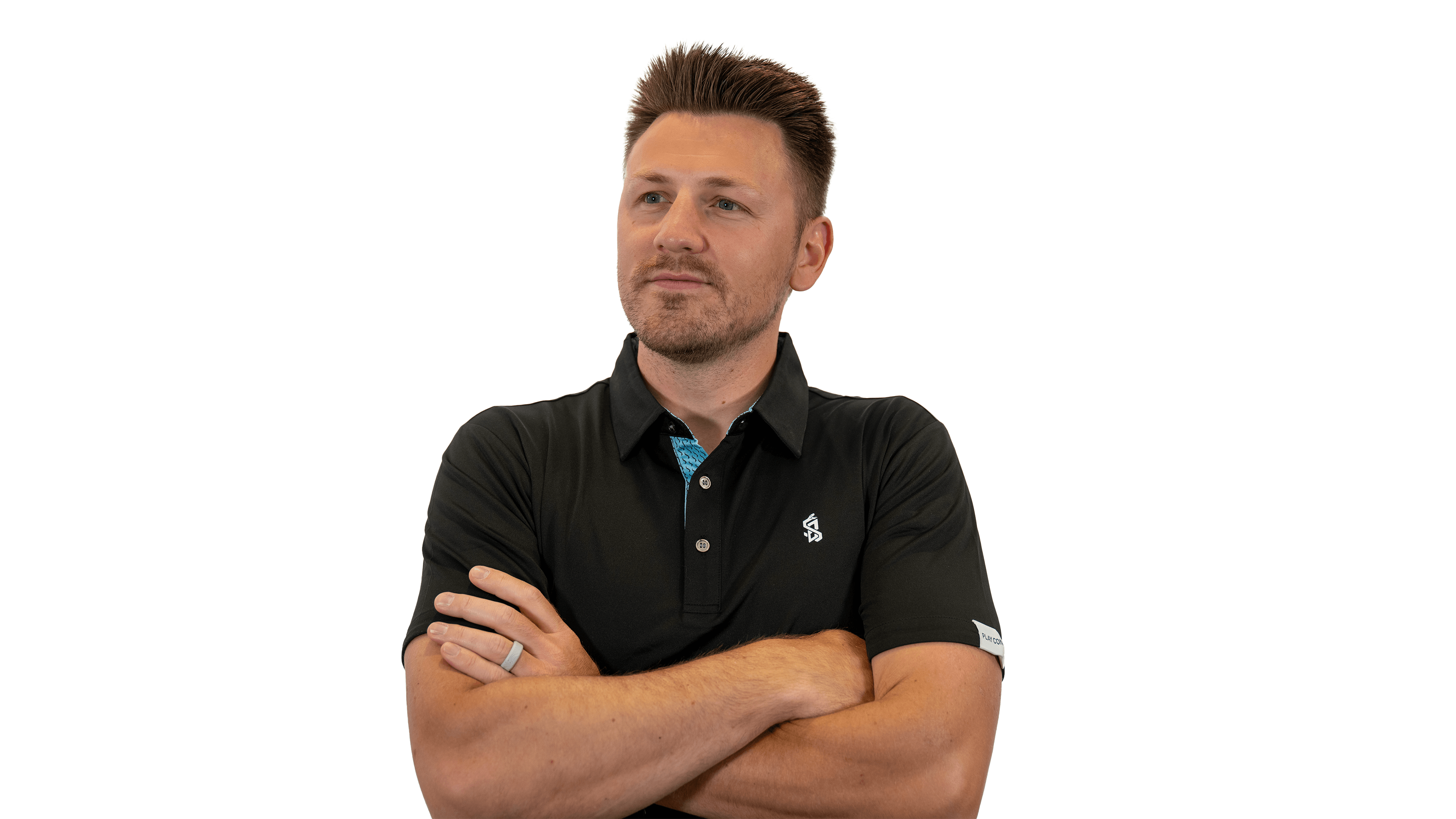 black collared blowsnake golf shirt