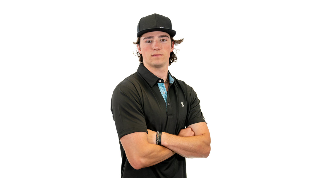 black collared blowsnake golf shirt