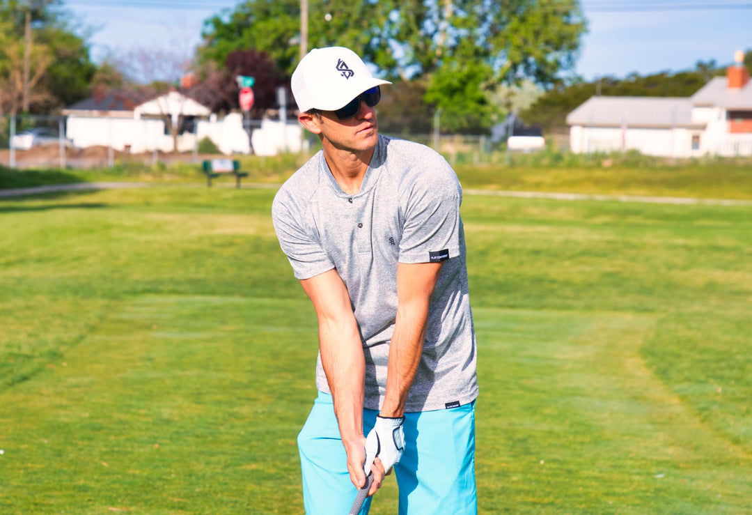Heather Gray Blade Collar Golf Shirt